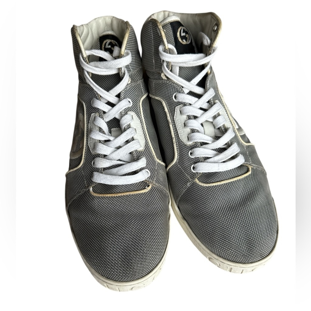 Gucci Baling Fabric Nappa Moorea Interlocking G men's high-top sneaker US12 - Picture 3 of 13